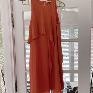 Halston Heritage orange cocktail dress